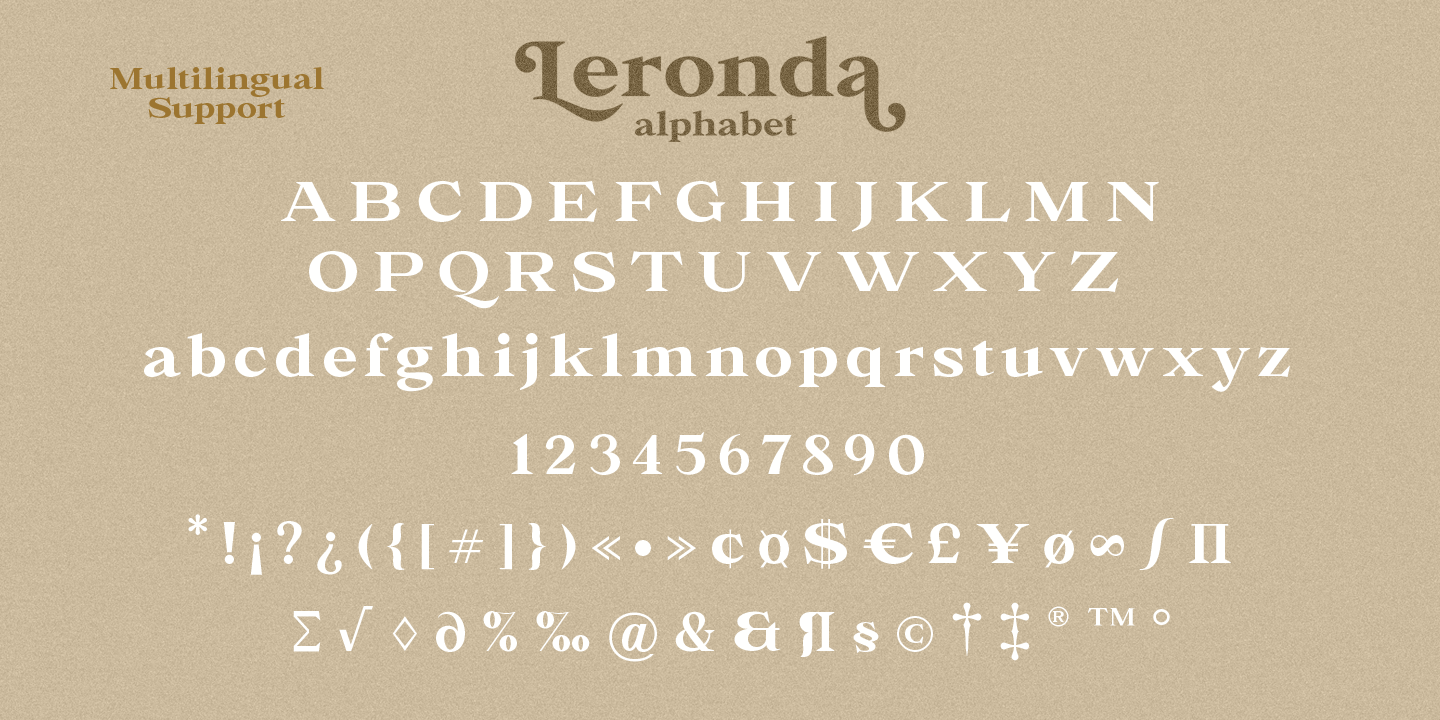 Пример шрифта Leronda Regular